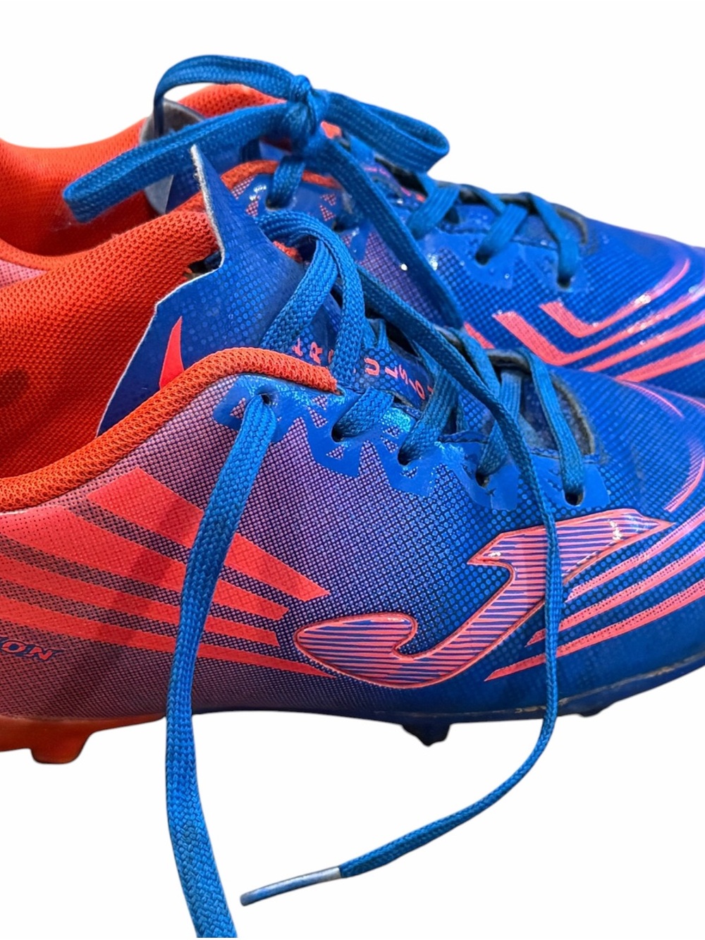 Joma, Pr of Boy’s Soccer/Football Light-Up Cleats, Blue and Orange, Size 2